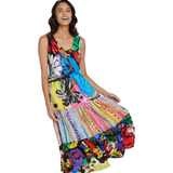 Mixed Long Ruffle Dress - Flower Vibes