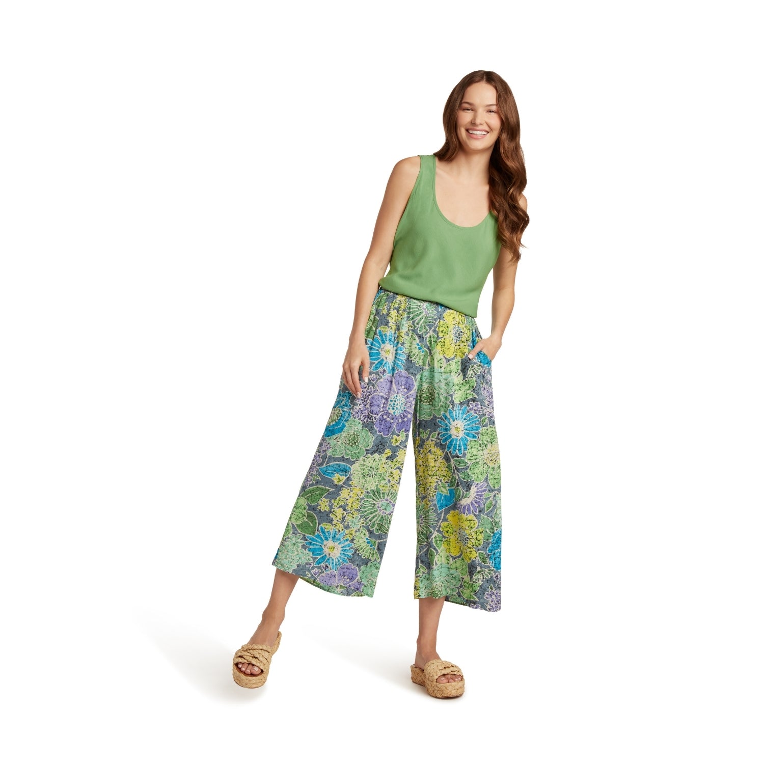 Wide Leg Cropped Pants - Wabi Sabi