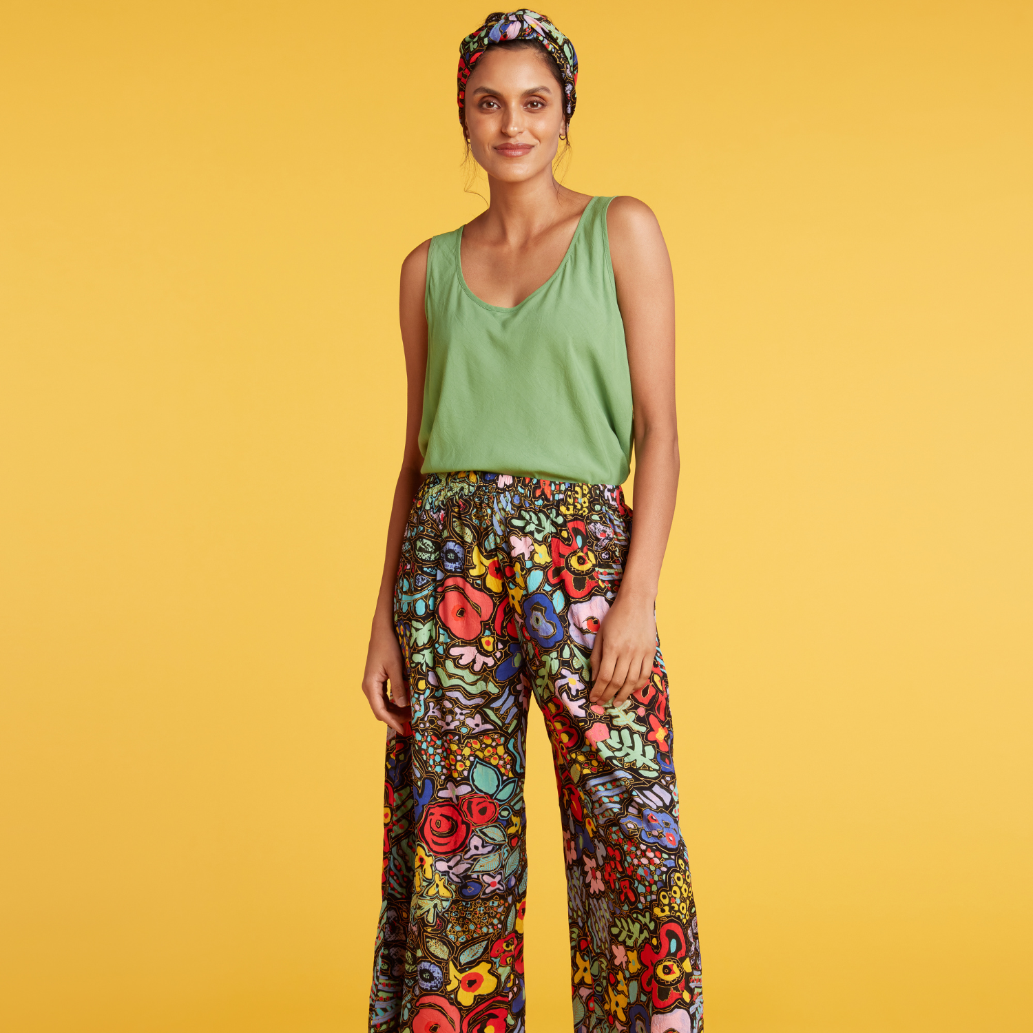 Wide Leg Cropped Pants - Montage