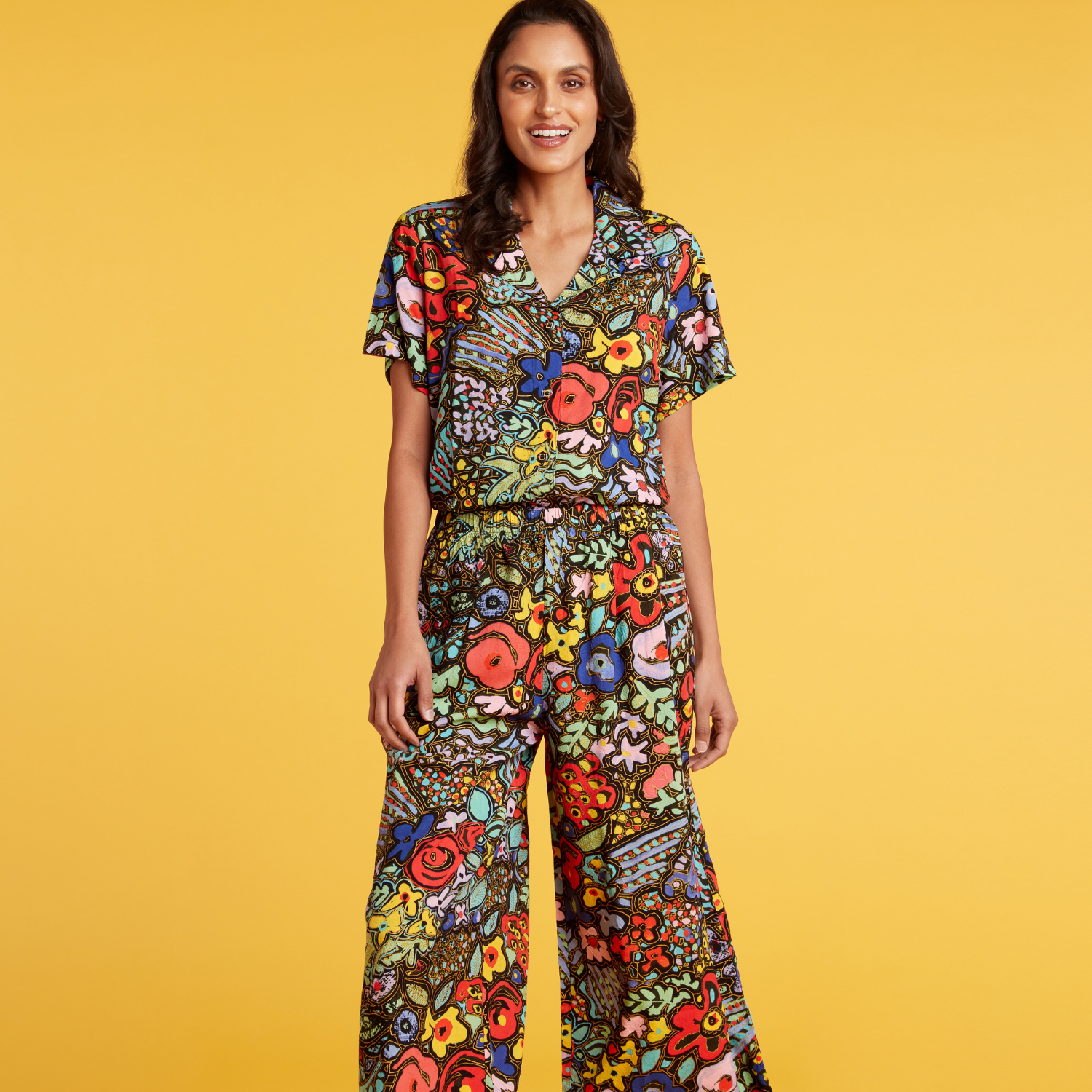 Wide Leg Cropped Pants - Montage