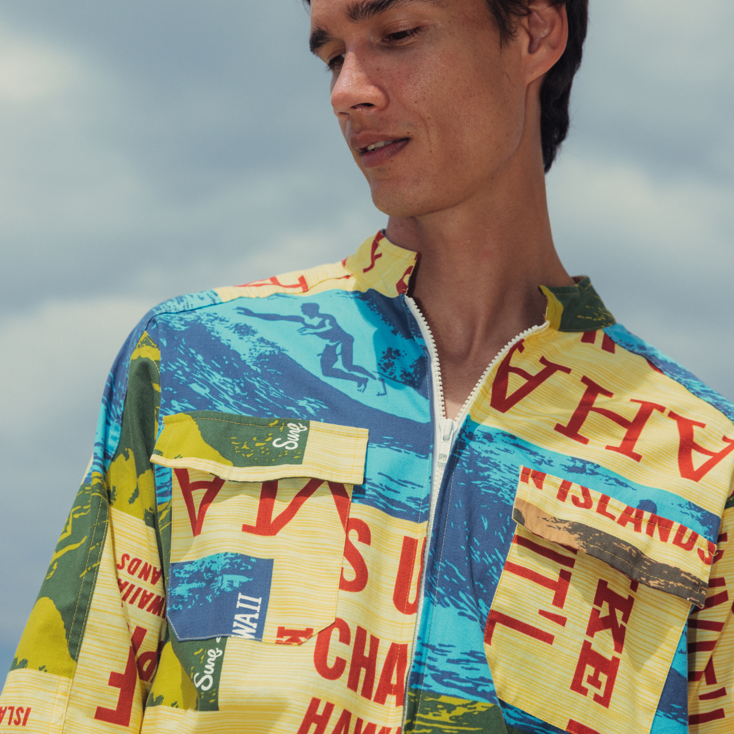 Surf Line Hawaii Vintage Mechanic Suit - Surf Contest Yellow
