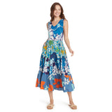 Mixed Ruffle Dress - Cool Blue