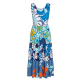 Mixed Ruffle Dress - Cool Blue