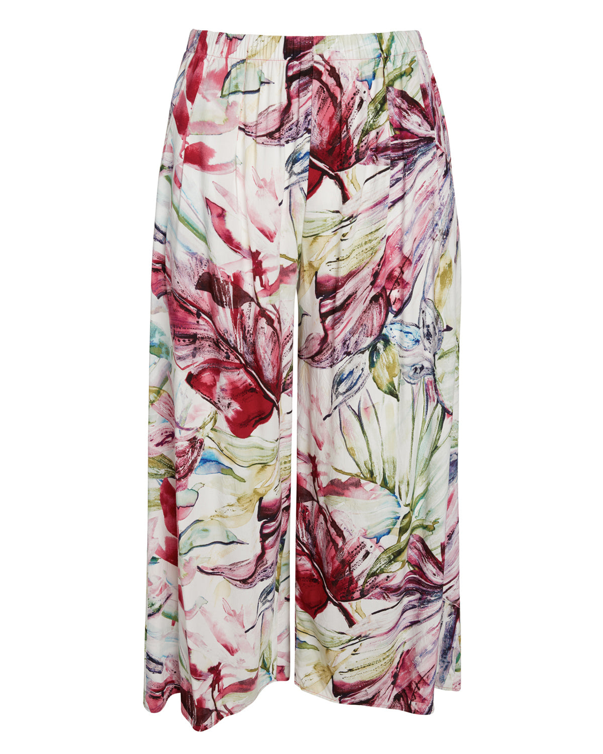 Wide Leg Cropped Pants - Wind Palm