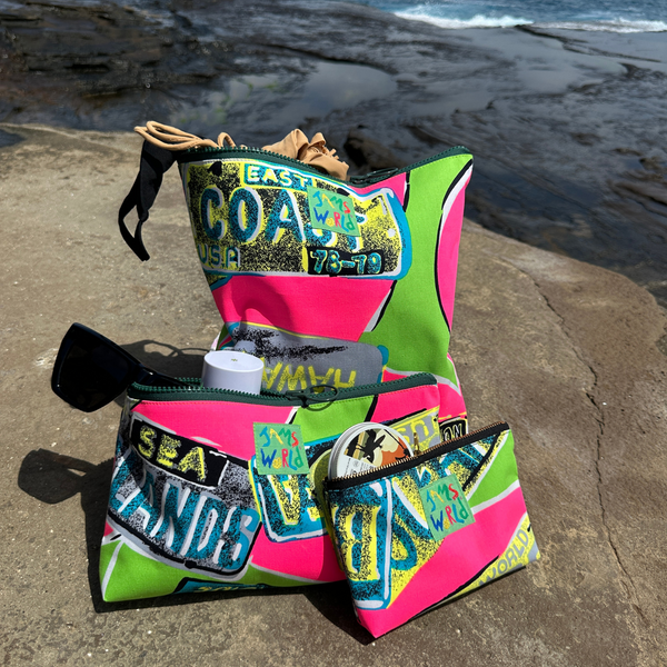 Jams World/Surf Line Zip Wallet w/ Recycled Sailcloth Lining - Flower Star Black main image 1