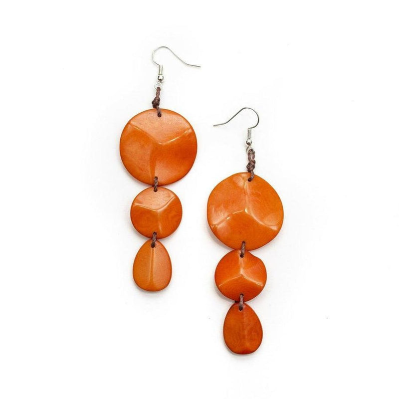 Tagua Nut Betty Earrings - Orange