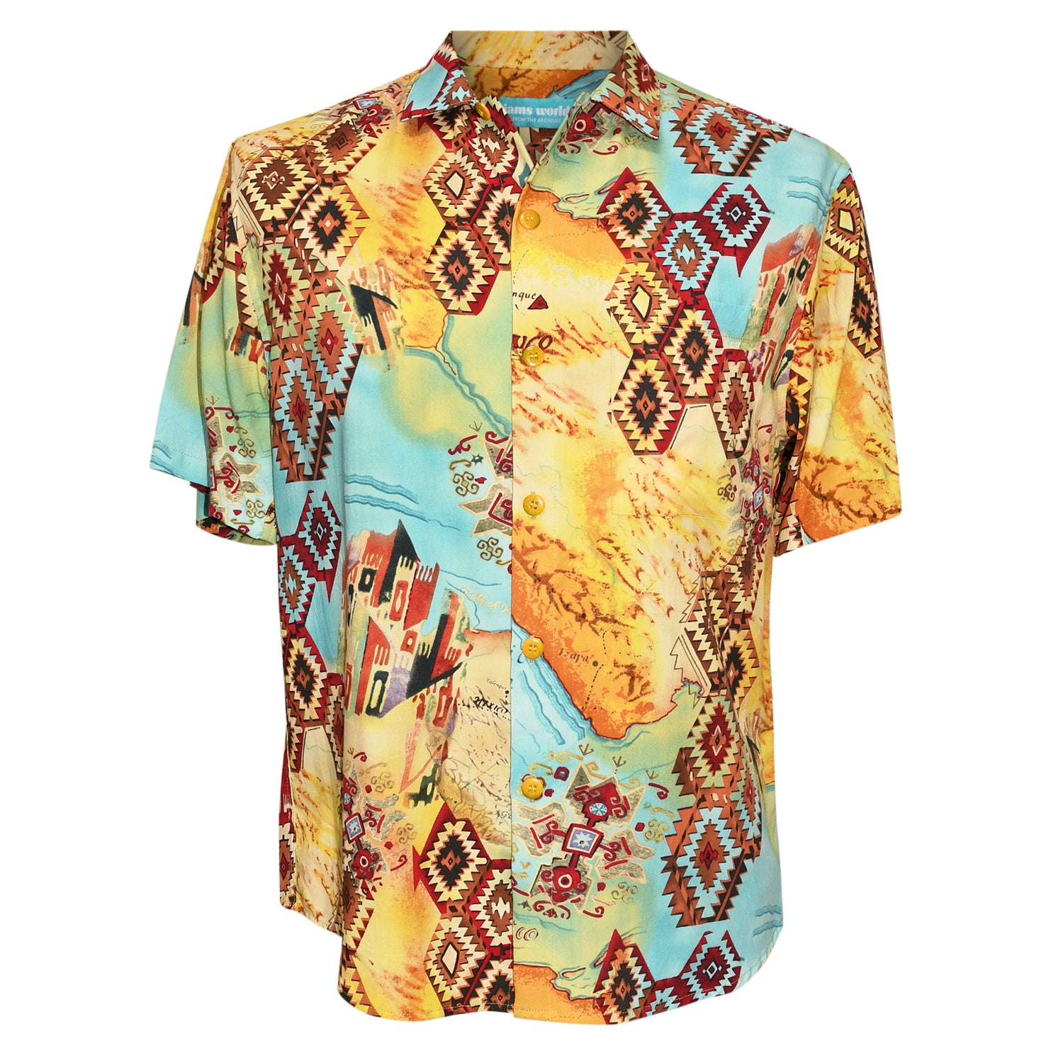 Rayon Retro Shirttail Hem - Puerta del Sol