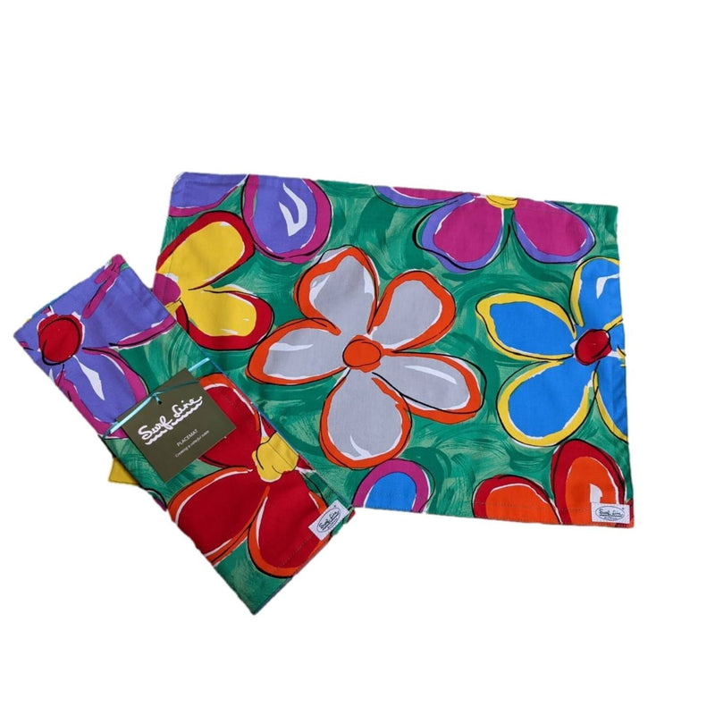 Surf Line Hawaii  Reversible Placemat (Set of 2) - Na Pua Flowers
