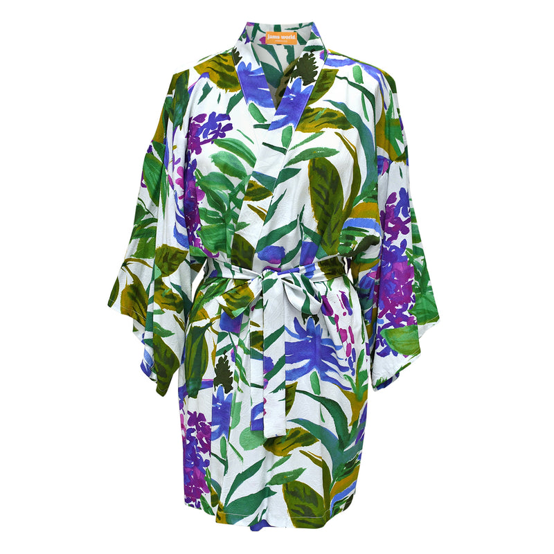 Short Kimono Robe - Topiary Lilac