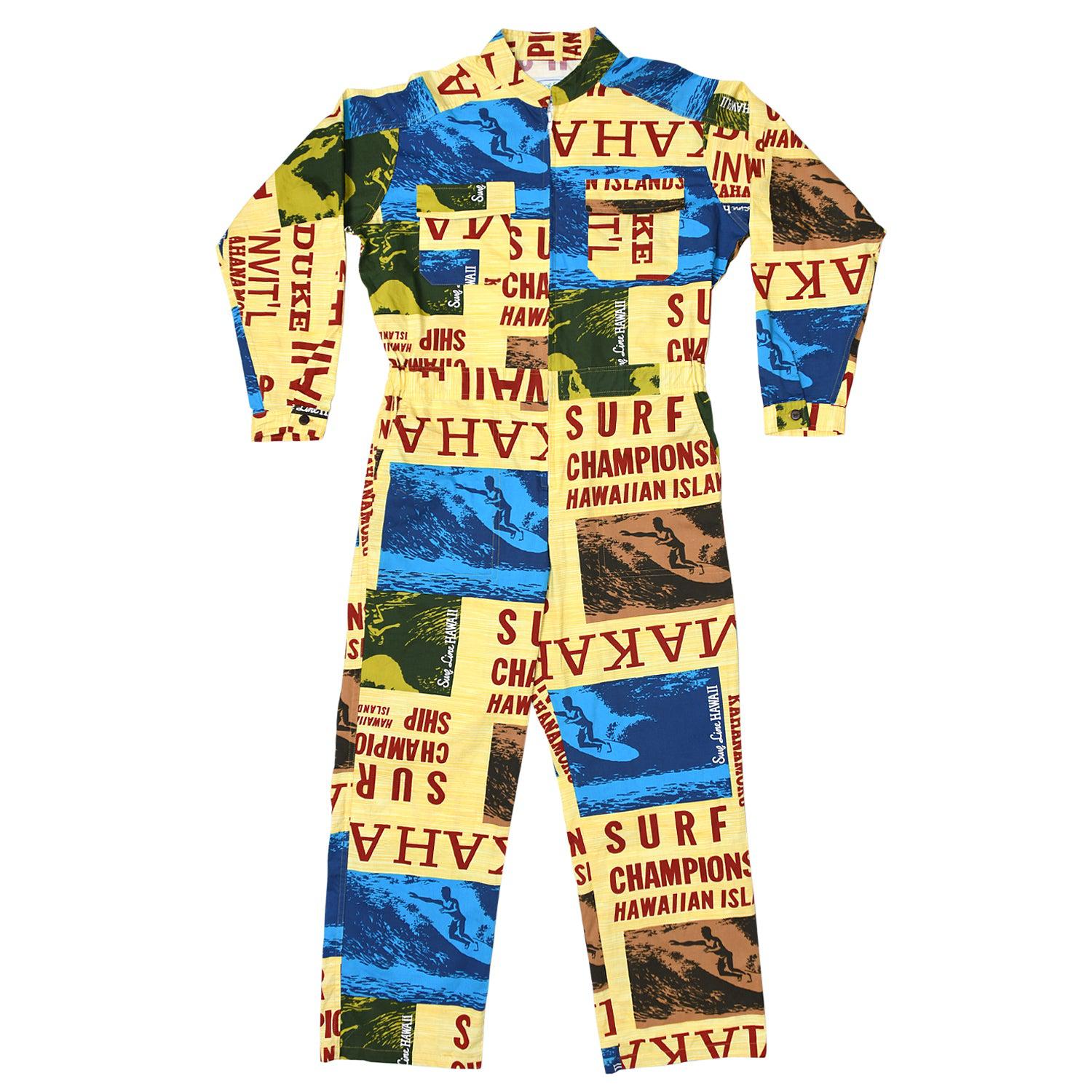 Surf Line Hawaii Vintage Mechanic Suit - Surf Contest Yellow