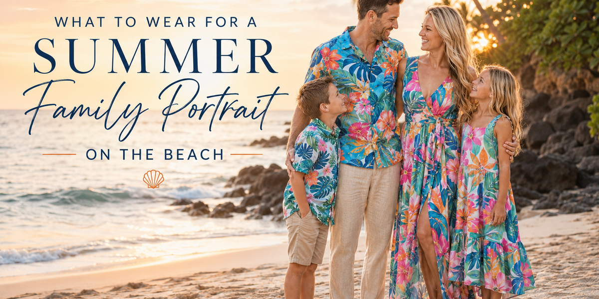 Qué ropa usar para una sesión de fotos familiar de verano en la playa.