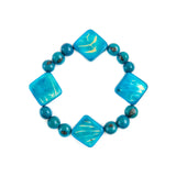 Bracelet Tonia en noix de tagua - Turquoise