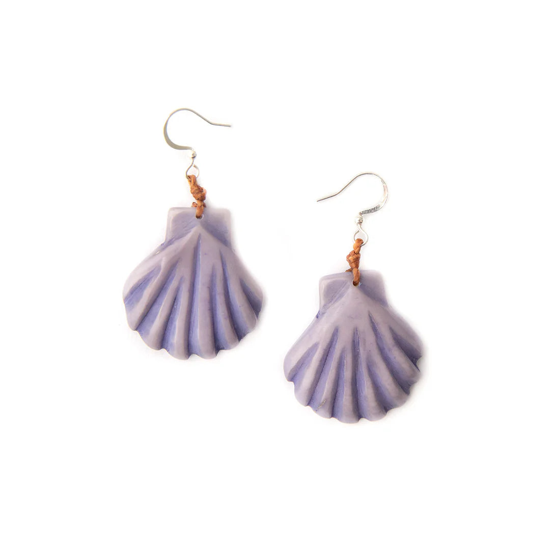 Boucles d'oreilles Malibu en noix de tagua - Lavande