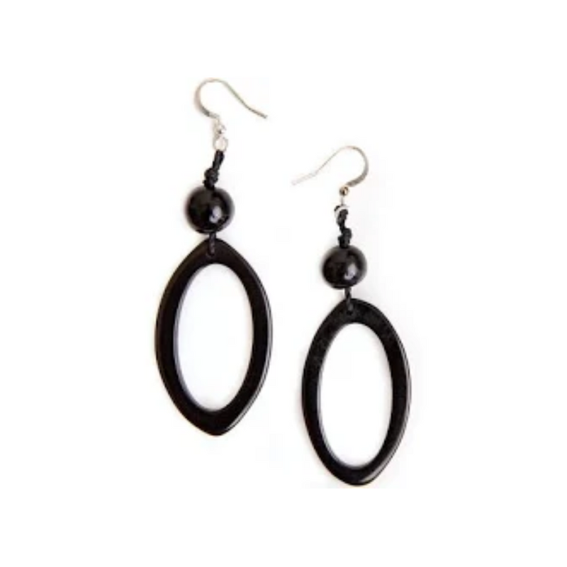 Pendientes Ava de nuez de Tagua - Negro