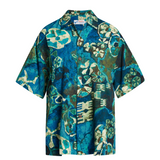 Camisa Retro Hombre - Tiare Azul Brillante