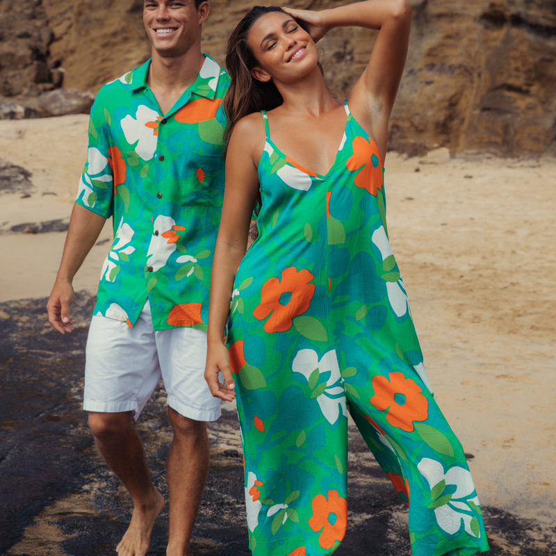 Easy Jumpsuit Hau Flower Green