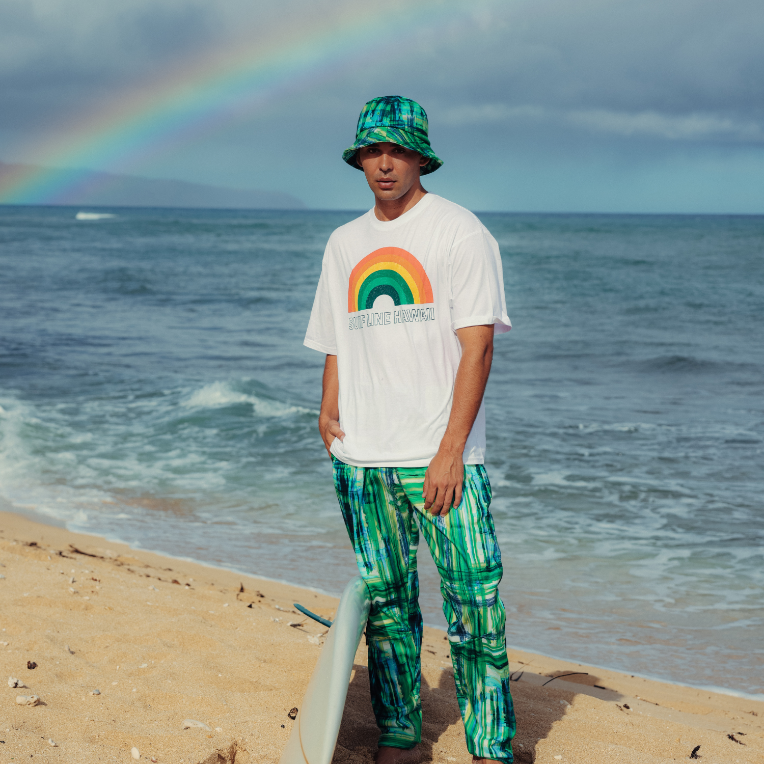 T-shirt arc-en-ciel Surf Line Hawaii