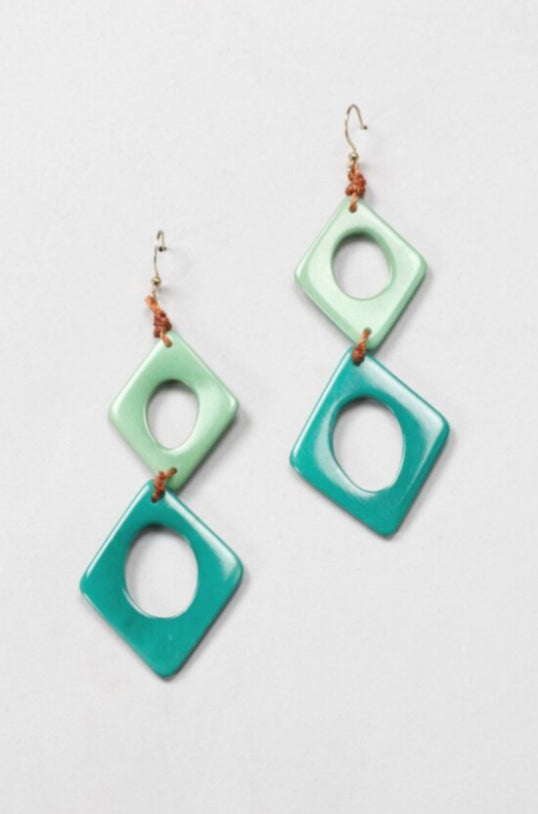 Pendientes Tagua Nut Cher - Esmeralda / Menta