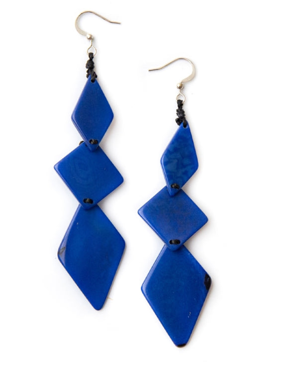 Boucles d'oreilles Tagua Nut Rae - Bleu Royal