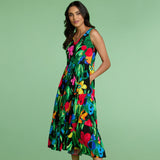 Long Ruffle Dress - Garden Black