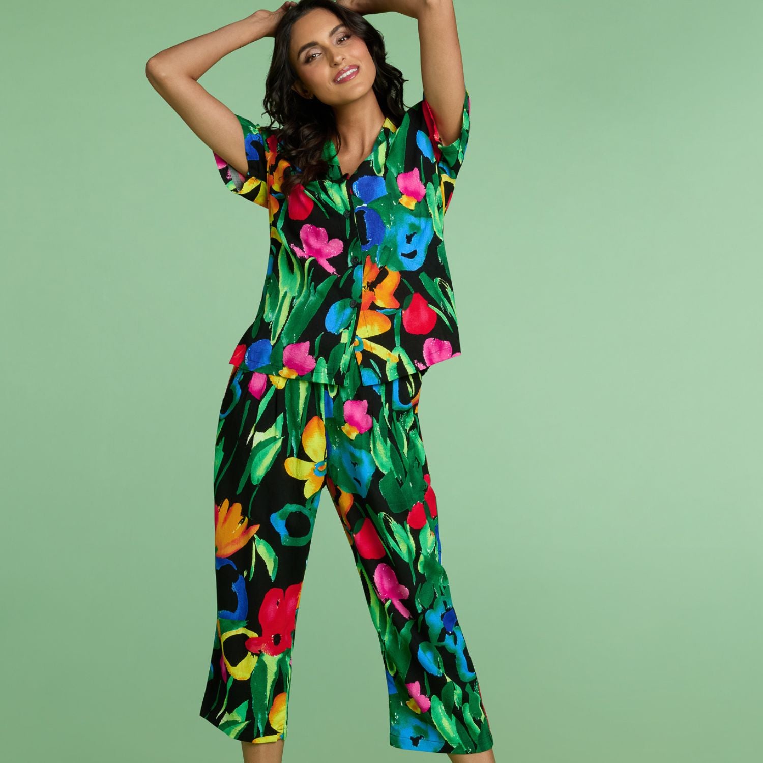 Top estampado - Jardín Negro