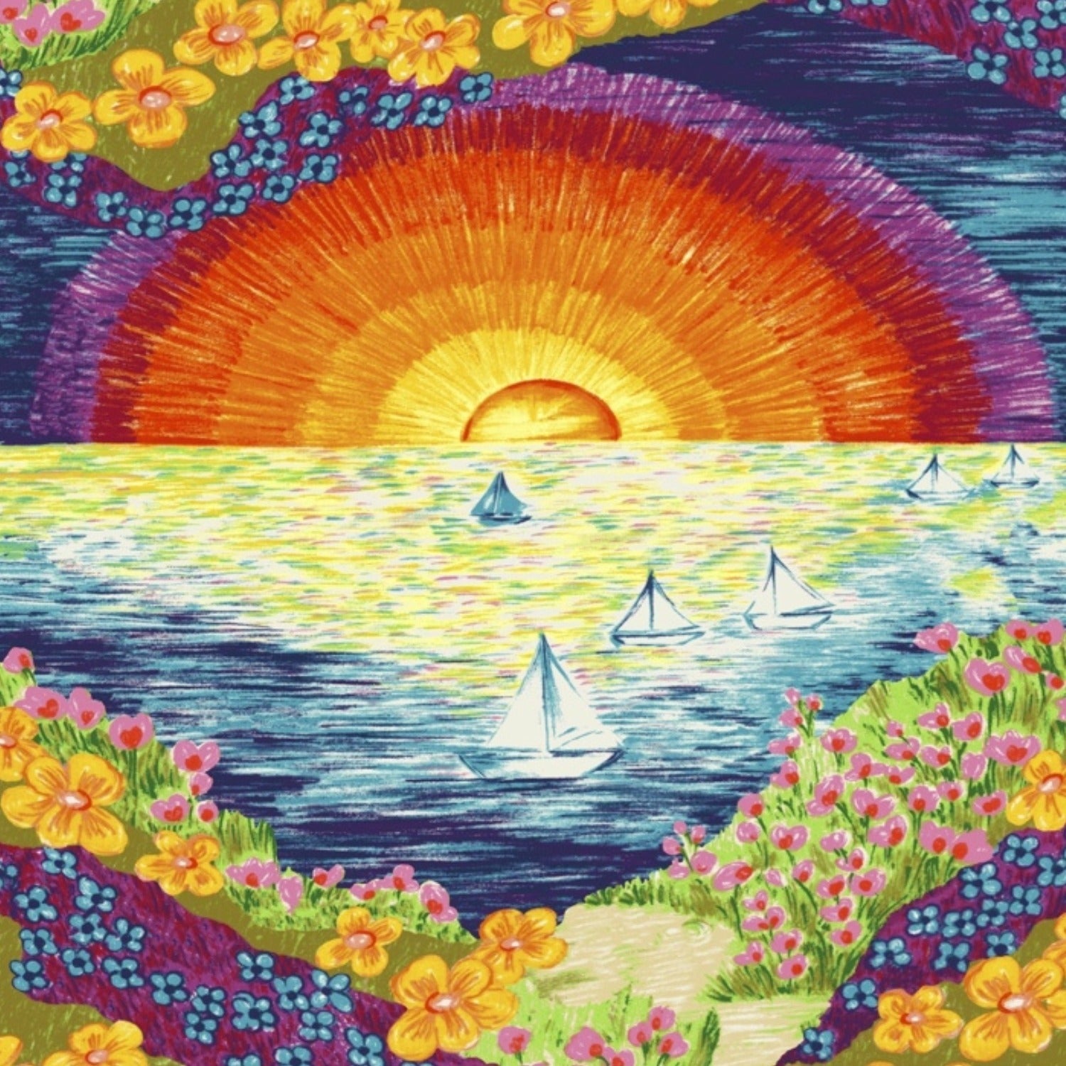 Men's Retro Shirt - Sunset Sail