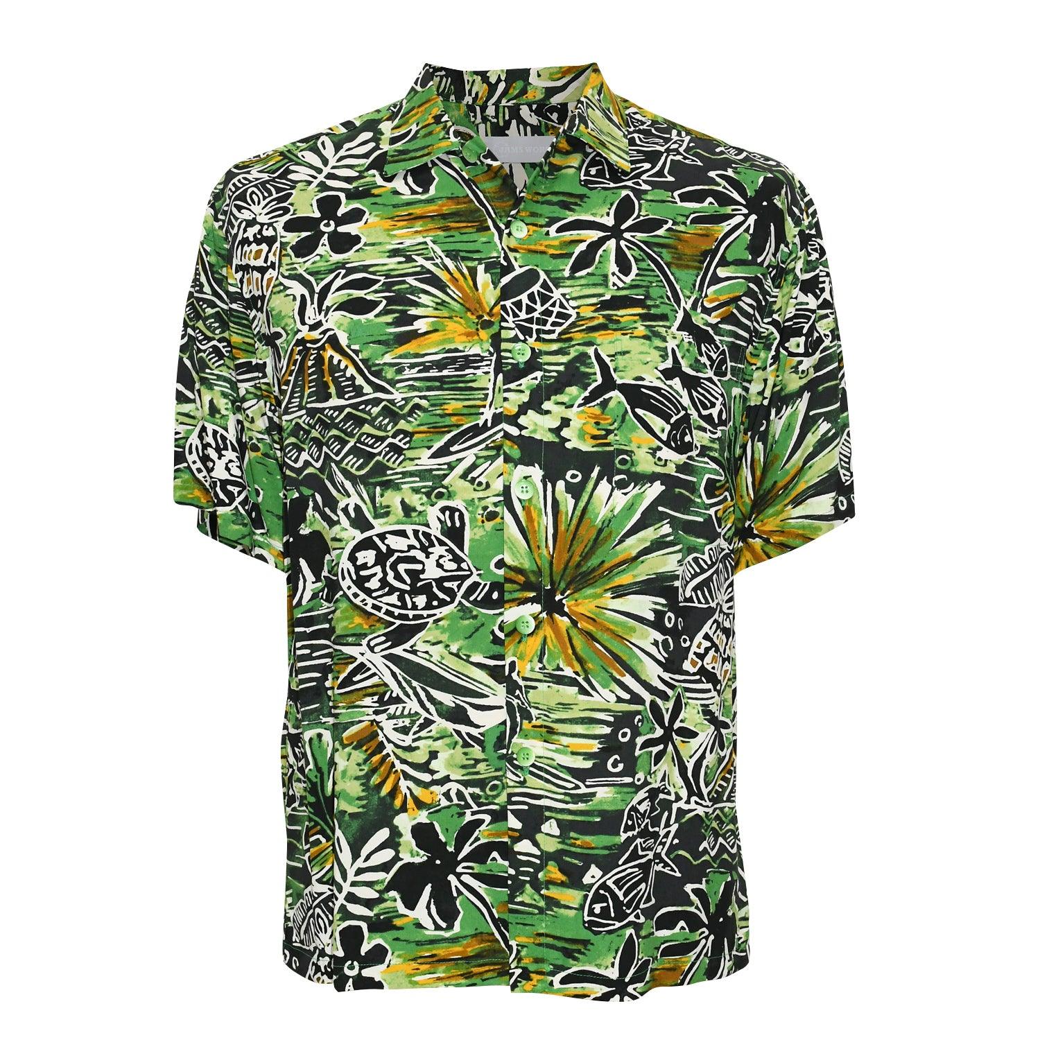 Chemise Rétro Homme - Honu Island Vert