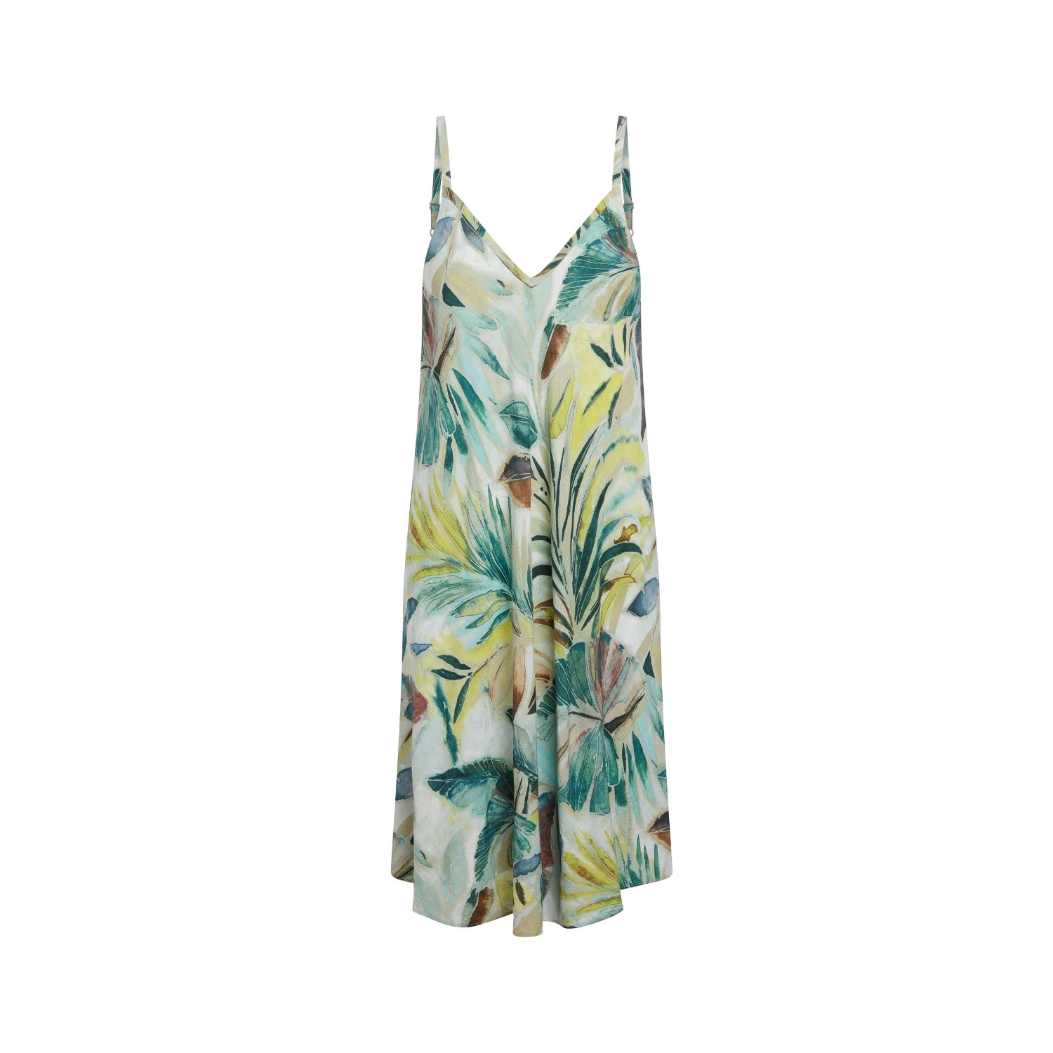 Robe à motifs tropicaux sur fond blanc
