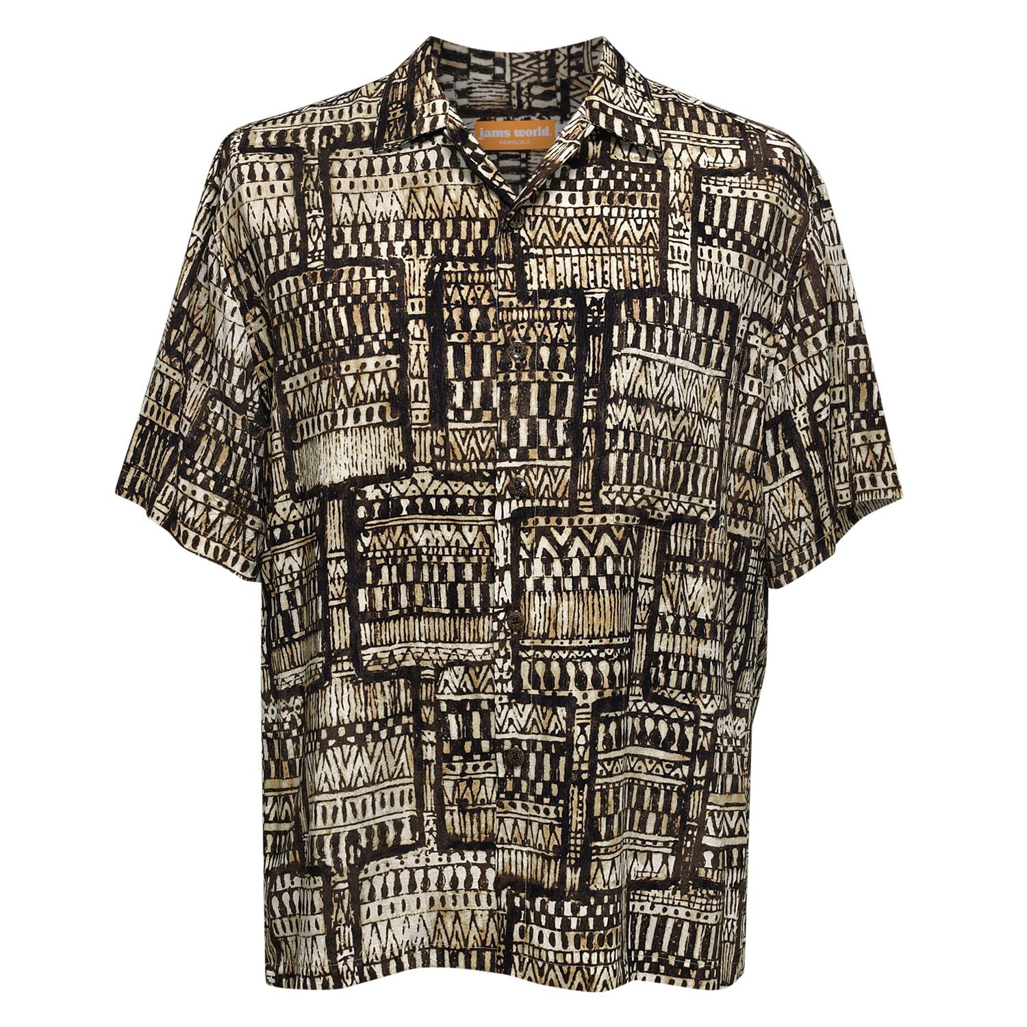 Chemise rétro Aloha pour hommes - Kahili Brown