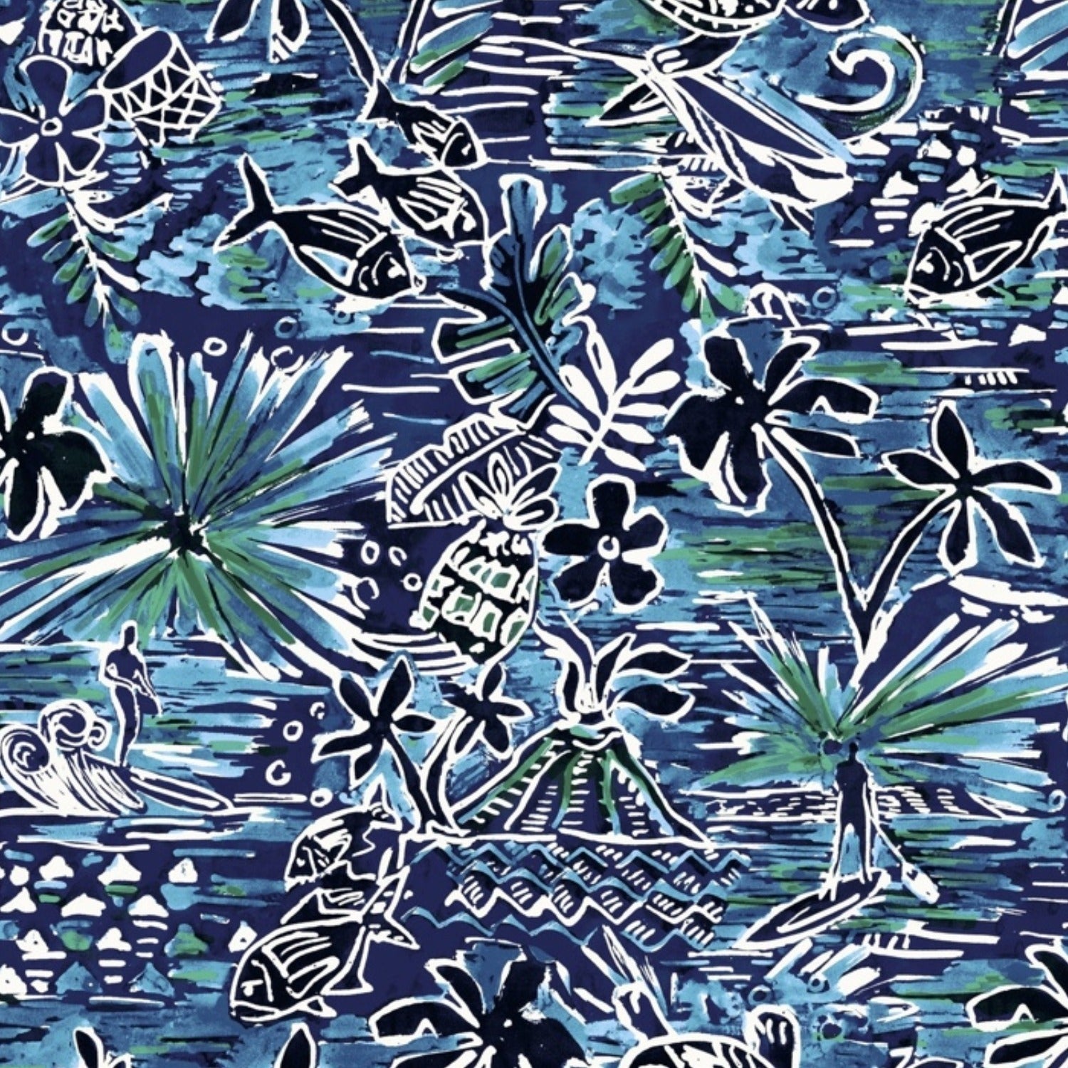 Men's Retro Shirt - Honu Island Blue