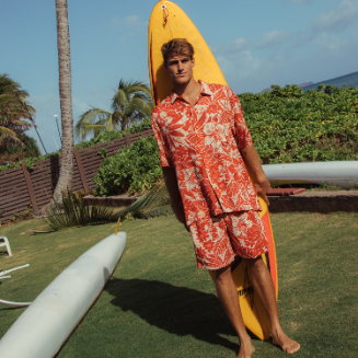 メンズ レトロ シャツ - コア レッド