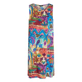 Colorful patterned dress on a white background