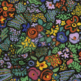 Colorful floral pattern on a black background