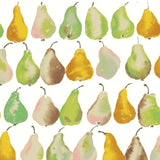 Motif de poires à l'aquarelle de différentes couleurs sur fond blanc
