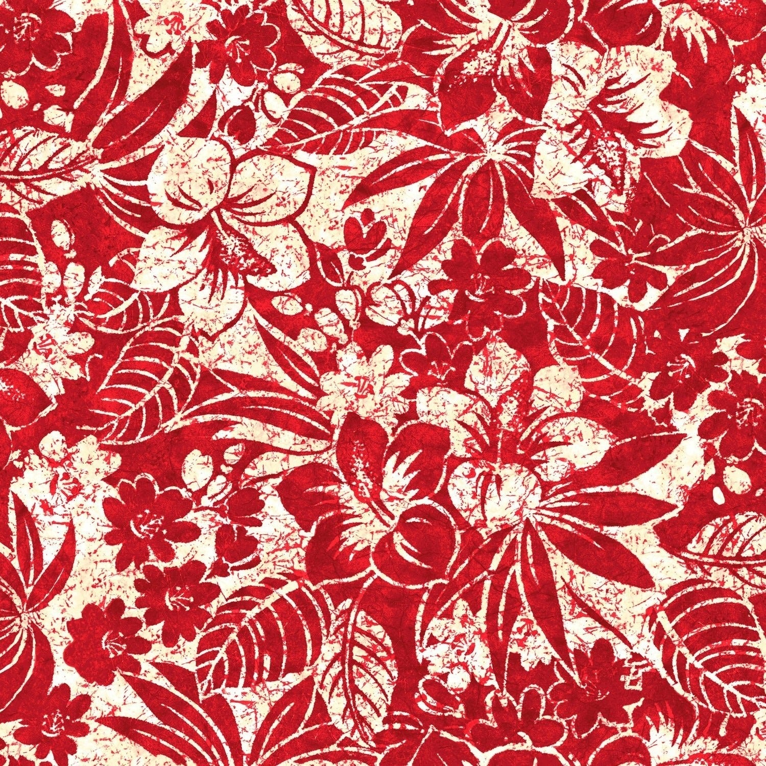 Motif floral rouge sur fond beige