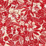 Motif floral rouge sur fond beige
