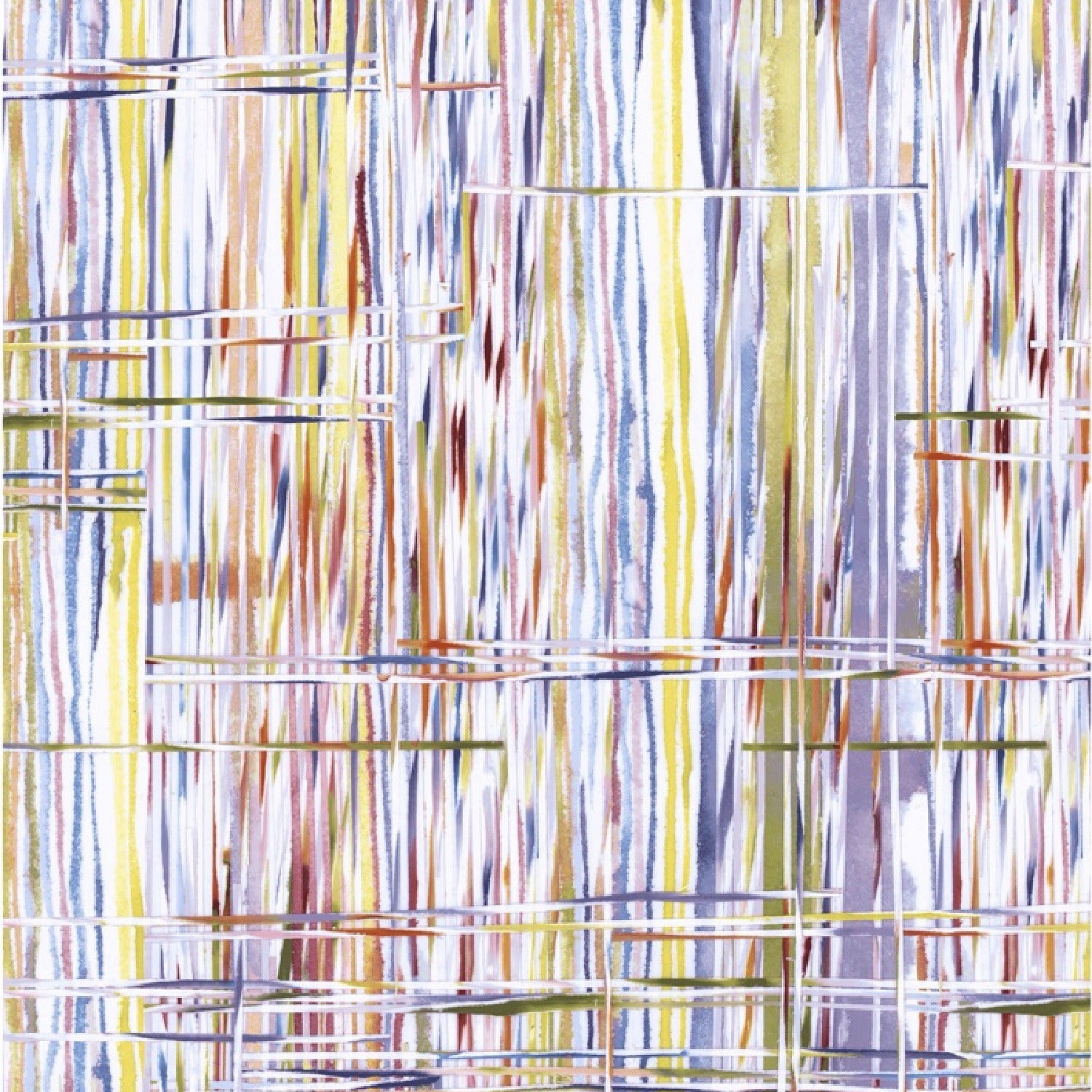 Abstract art with colorful lines on a white background