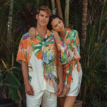 Akala (Pink) Men's Retro Aloha Shirt - Monstera