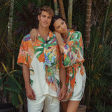 Akala (Pink) Men's Retro Aloha Shirt - Monstera