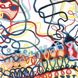 Colorful abstract line art on a white background
