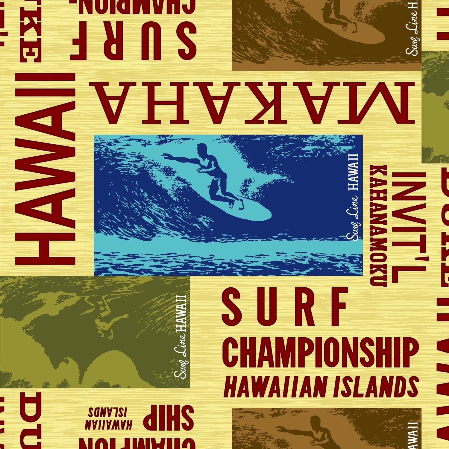 Men's Retro Aloha Shirt - Surf Contest Yellow