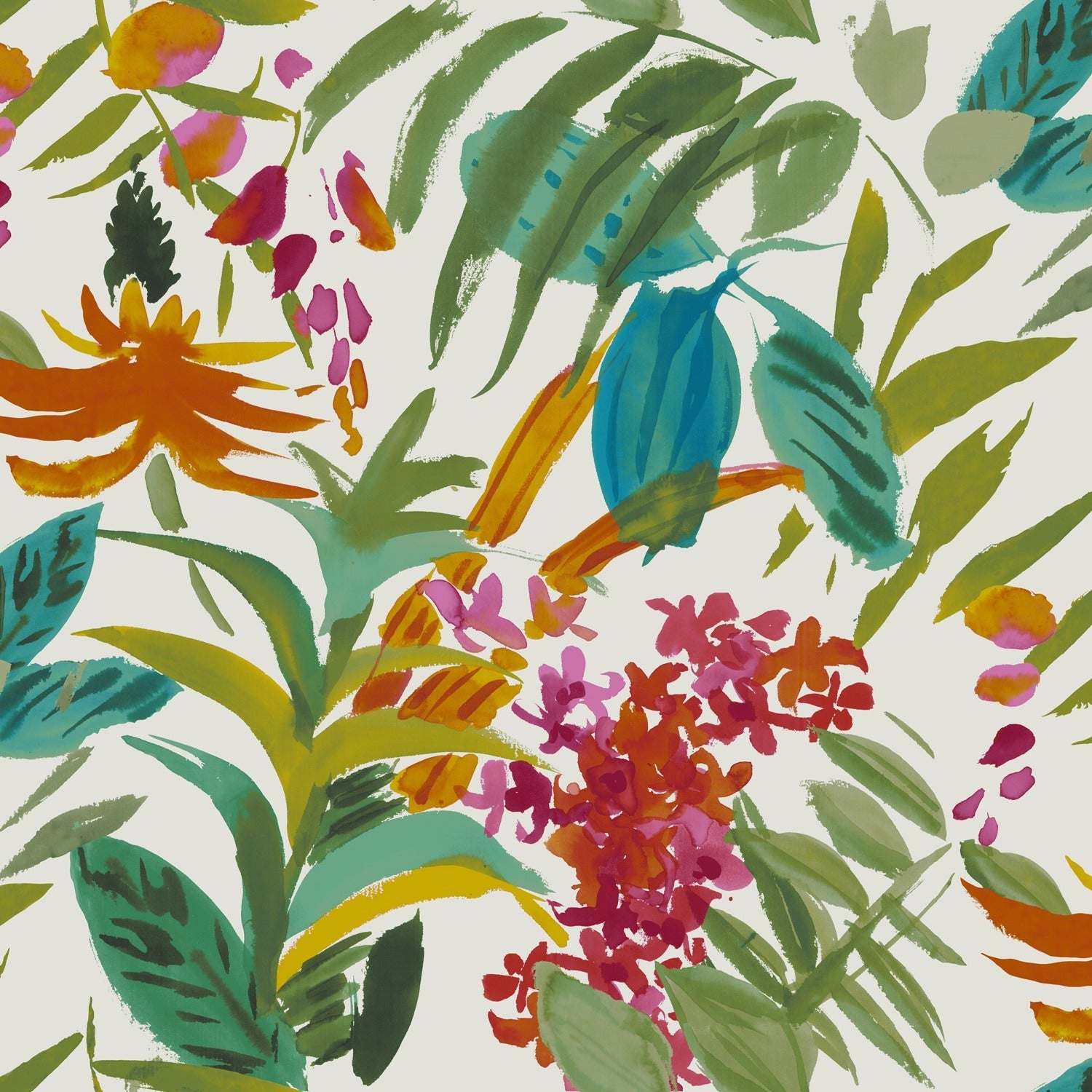 colorful tropical floral and leaf print
