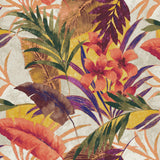 Tropical floral pattern with leaves and flowers on a textured background