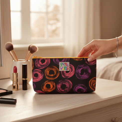 Bolsa con cremallera forrada Go-To de Jams World: donas de neón