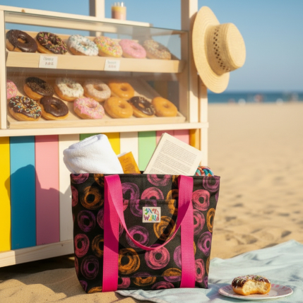 Bolsa de mano forrada Jams World - Donuts neón