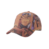 Baseball cap with artistic design on a white background