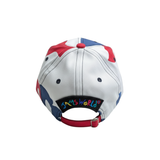 Baseball cap with colorful design and 'Scooby Doo' text on a white background