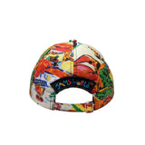 Colorful cap with artistic design on a white background