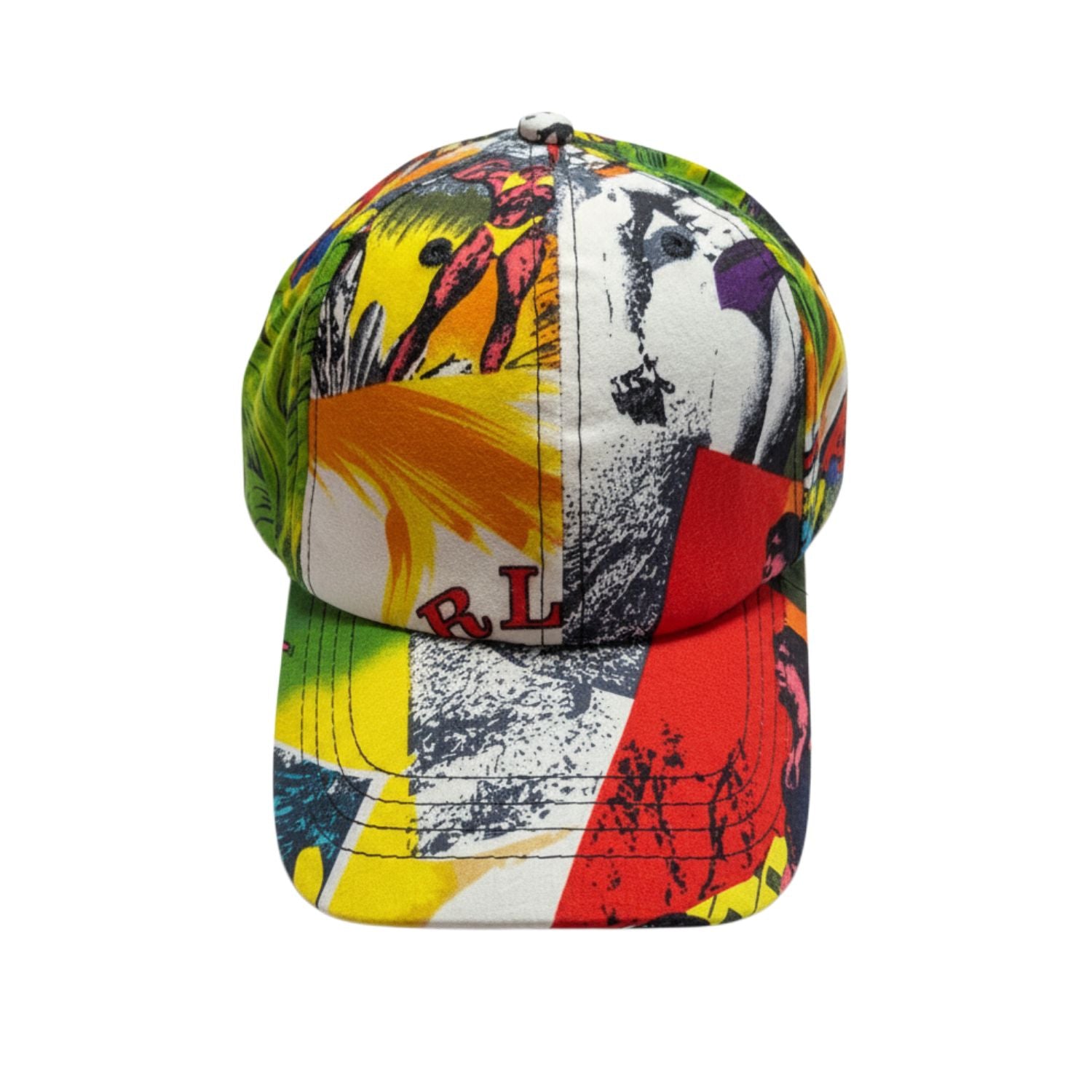 Colorful cap with abstract design on a white background