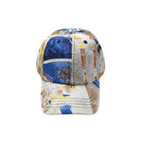 Colorful patterned baseball cap on a white background